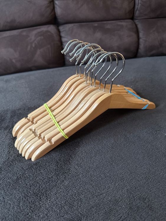 Ikea Hanga 601.787.69 - Appendiabiti Per Bambini In Legno Massello, Confezione Da 5, Laccato Trasparente
