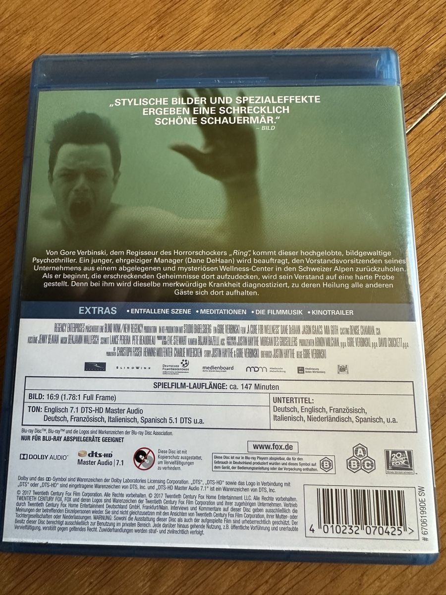 Tutti i DVDs: A Cure for Wellness, Bluray – Usato da Benken ZH venduto da Audi-erich 1