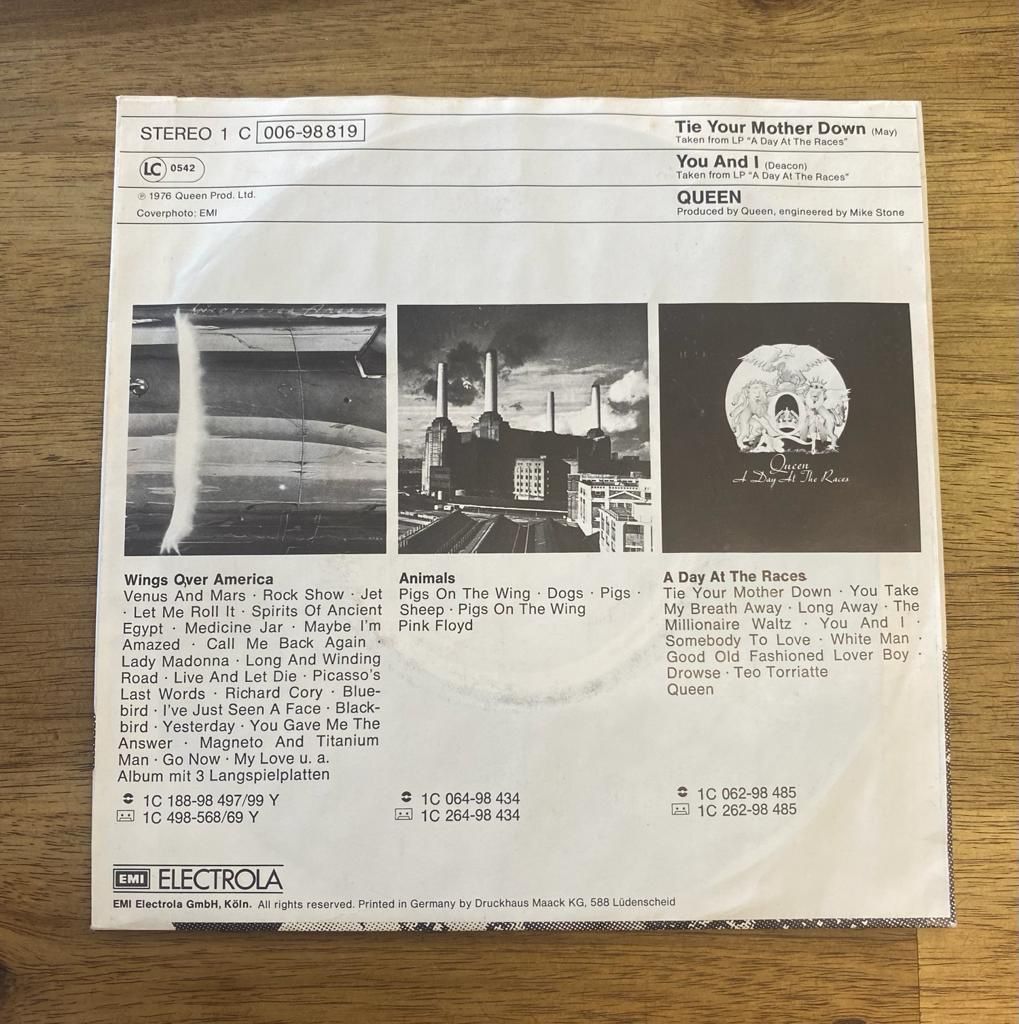 Dischi in vinile: Queen Tie your Mother Down Single 1976 – Usato da Belp venduto da B7L0 1