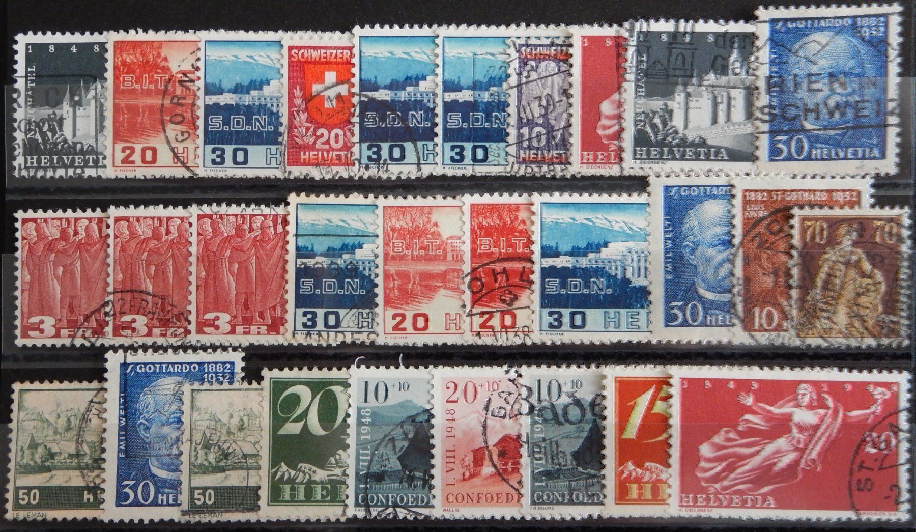 Alle Briefmarken: Schweiz Lot mit Werten I – Gebraucht aus Zürich von Muehlekauf