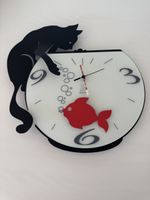 Wanduhr Katze Fisch Arti & Mestieri NEU