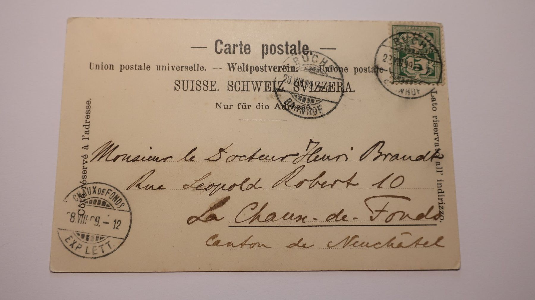 Cartoline postali: Schloss Werlenberg Buchs und Umgebung 1899 – Usato da Cormoret venduto da Pascalll2001 3