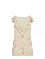 Vestito in seta floreale con pizzo