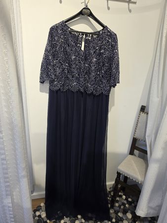 Ulla Popken Abendkleid blau Spitze Grösse 46 neuwertig