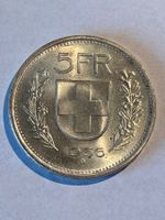 Silber 5 Franken Münze von 1966 in gutem Zustand