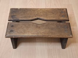 Vintage Holzhocker Rustikaler Fusshocker Pflanzenständer