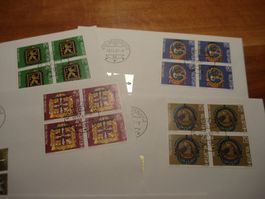 FDC Pro Patria 1983, Satz + 4erblocks, 5 Belege