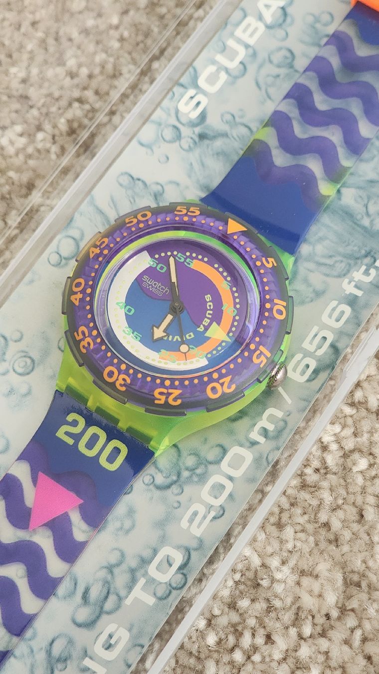 Swatch Orologi: Swatch Scuba 1992 mit Originalverpackung, selten! – Usato da Horgen venduto da AJT 2