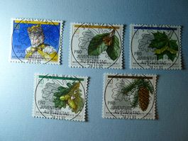 1992 Weihnachtsmarke Waldbäume Pro Juventute ET Voll 323-327