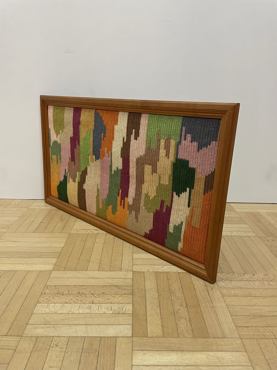 Dipinti: Abstrakte Kunst Textil Komposition gerahmt Camouflage Stoff – Usato da Zürich venduto da Vintagewiesel 2