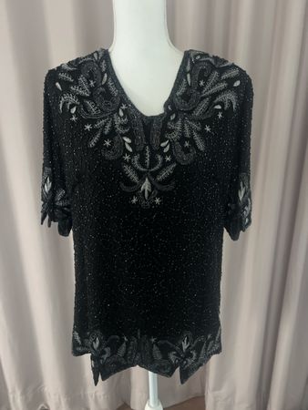Peter Hahn Seiden Top, Gr. 40, schwarz, festlich!