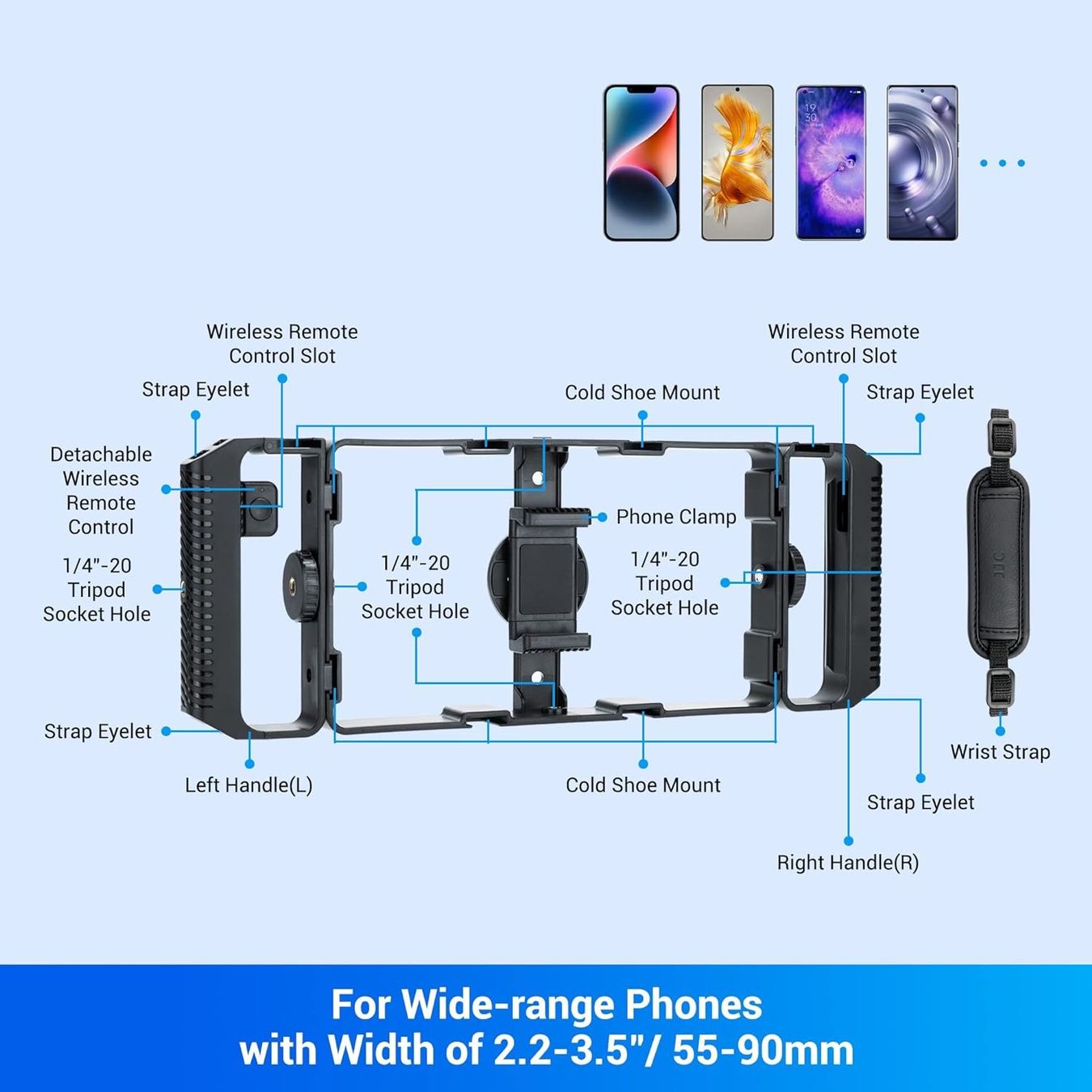 Wandhalterungen: Rig Pro Smartphone Stabilisator mit Fernbedienung + Grip Set – Neu und originalverpackt aus Châtelaine von topshop.switzerland 4