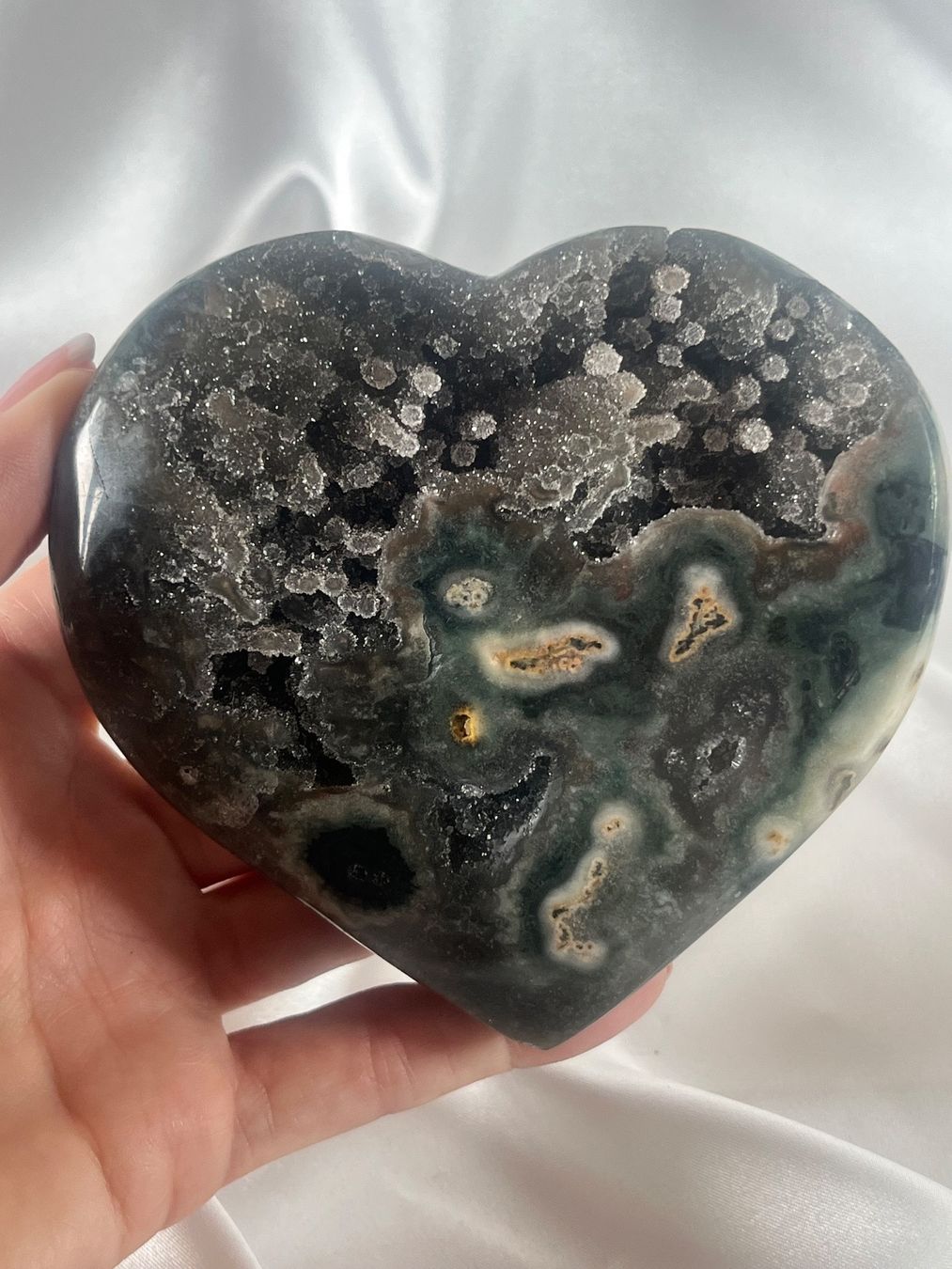 Minerali & Pietre curative: Amethyst Herz mit Stalaktiten – Nuovo e nell'imballaggio originale da Zürich venduto da unique2010