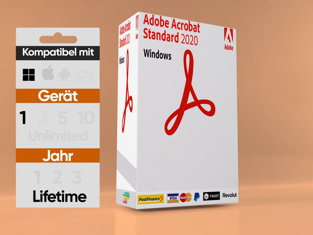 Adobe Acrobat Standard 2020 / 1 PC/ Lifetime Kaufen auf Ricardo