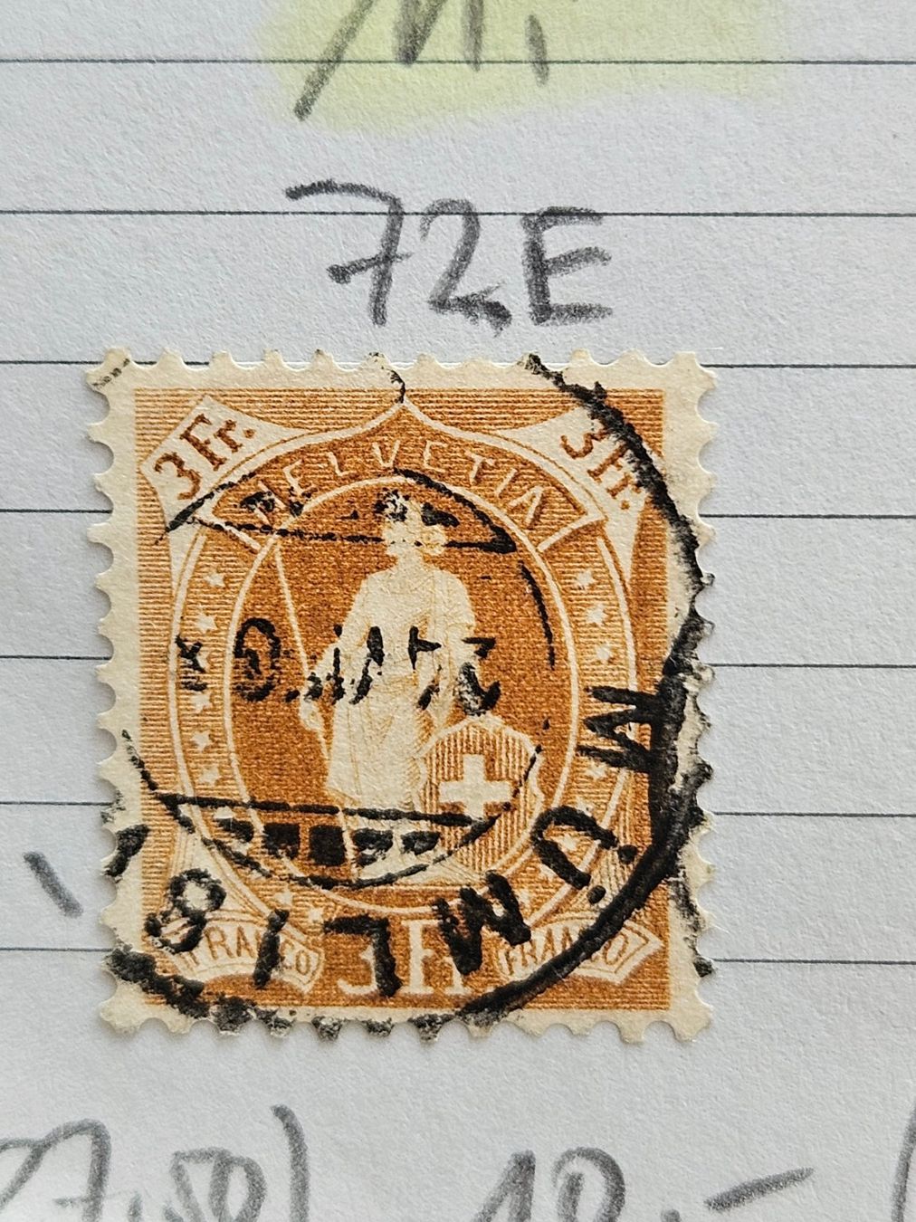 Tutti i francobolli: 72E (Kat 40.--) für 4.-- – Usato da Buttikon SZ venduto da Marcelr