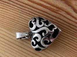 Grosser Herz Anhänger 925 Silber