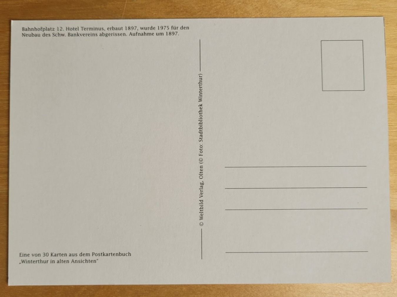 Cartes postales: WINTERTHUR: BAHNHOFPLATZ – HOTEL TERMINUS – Neuf (Voir description) à Neftenbach par Mador6 1