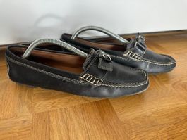 Loafers Leder Mokassins Gr. 37 dunkelblau