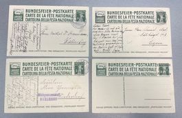 Lot 4  Bundesfeierkarten 1914; eine mit Stpl. "Entwertet"