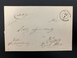 Vorphila Faltbrief ohne Inhalt *Baden-Lenzburg* 1853