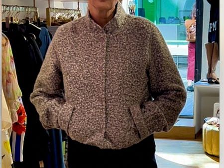 ***SALE*** Trendige Boucle Jacke, meliert taupe/grau/beige