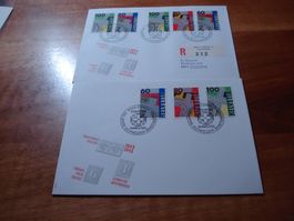 150 Jahre Briefmarken, 2 FDC ungelaufen und gelaufen 1993