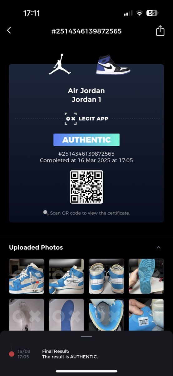 Off-White Scarpe da uomo: Air Jordan 1 x Off White University Blue – Usato da Brunnen venduto da ram_5zvc 7