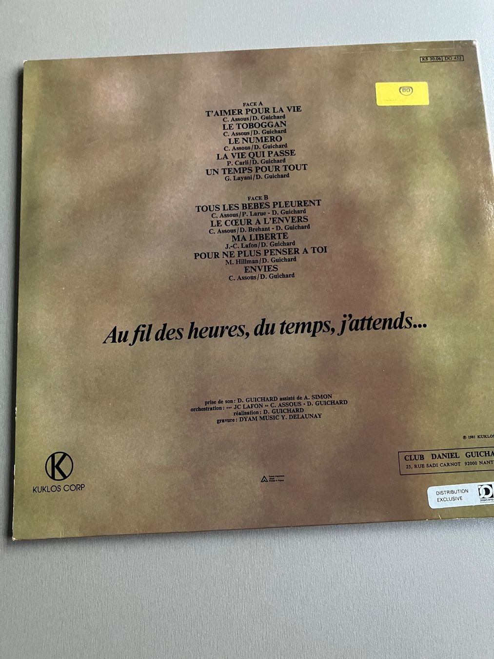 Dischi in vinile: DANIEL GUICHARD Schallplatte LP Vinyl Record – Usato da Glattfelden venduto da Danshari 1