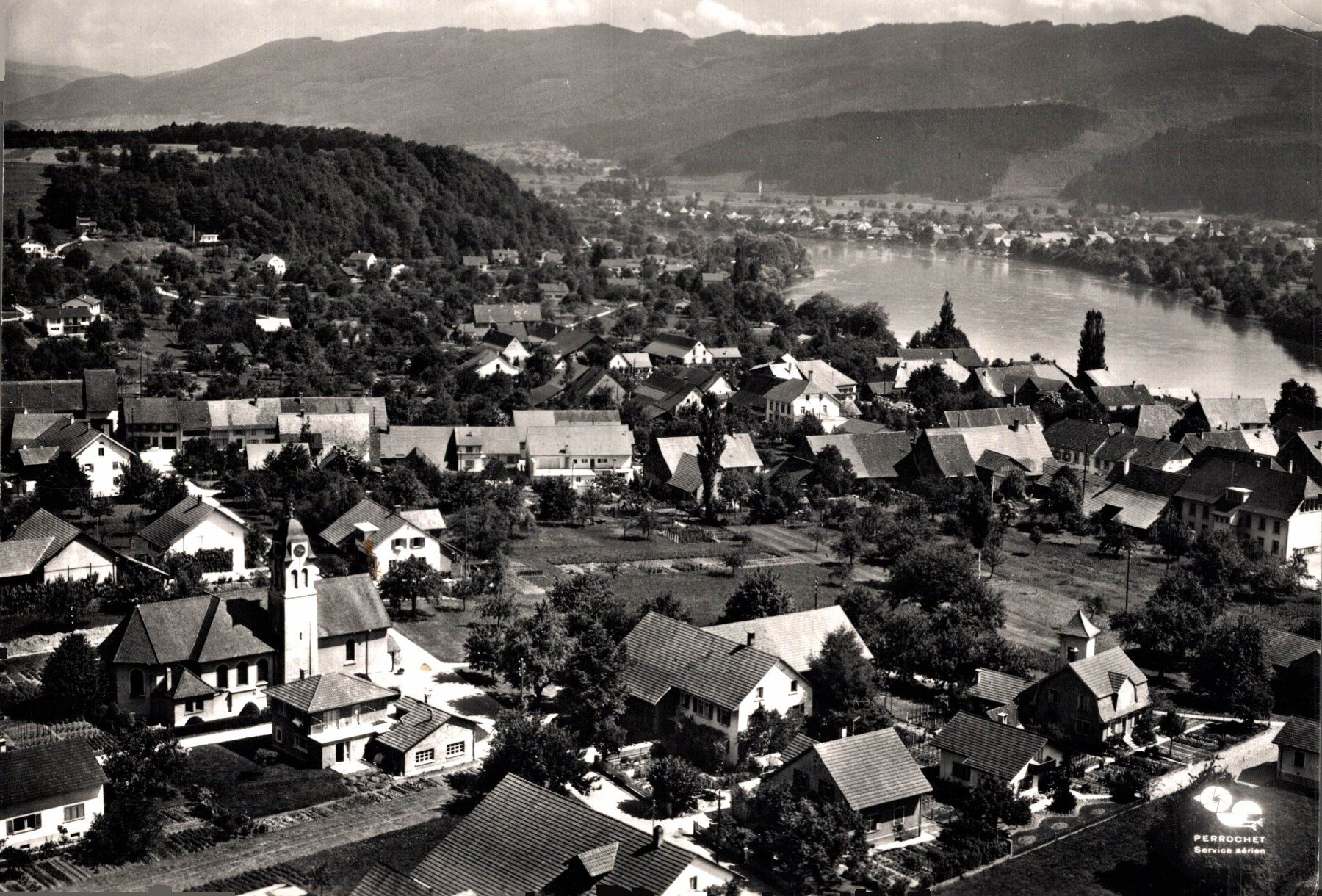 Cartoline postali: Mit dem Flugzeug über ... Wallbach – Usato da Bronschhofen venduto da Astore