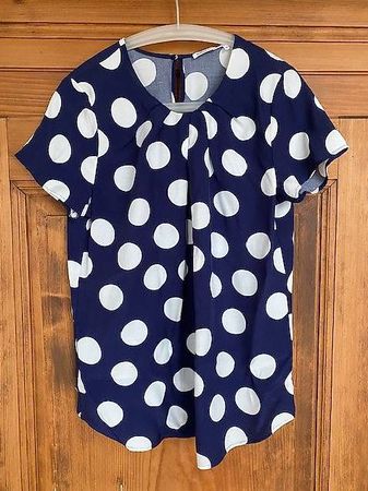 Seidensticker Rundhals Shirtbluse Regular blau/weiss Gr. 36