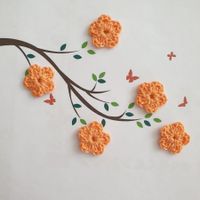 5 Stück Blumen gehäkelt 890