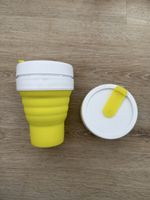 Faltbarer Kaffeebecher, gelb, neuwertig, Sommer 2024