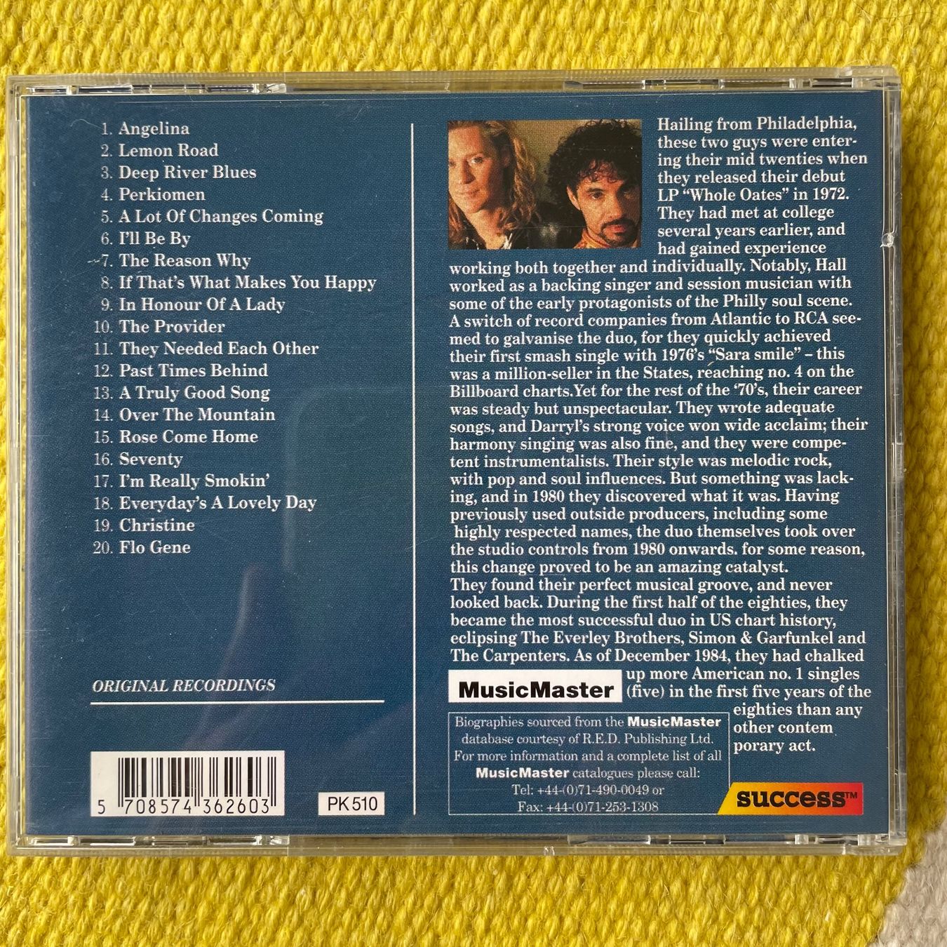 CD: DARYL HALL JOHN OATES-ANGELINA – Usato da Rorschacherberg venduto da CD-Roli 1