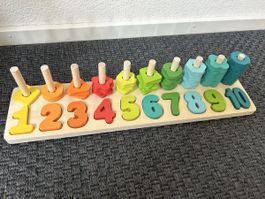 Wooden Number Sorting Toy 1-10 good condition