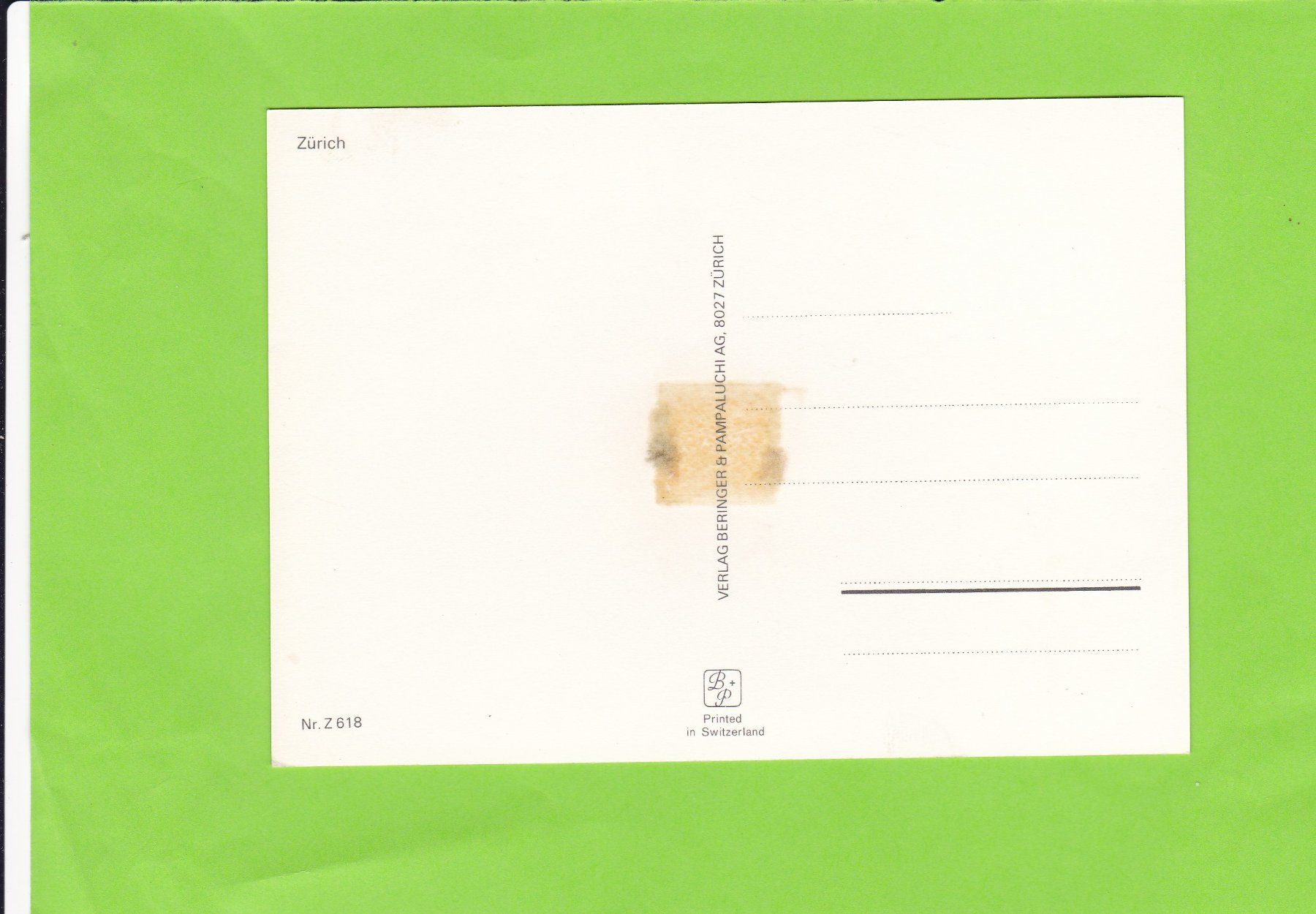 Cartoline postali: Zürich – Usato da St. Peterzell venduto da neckertal 1