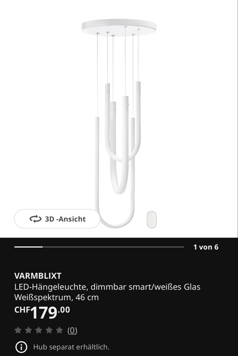 Ikea Kronleuchter & Deckenlampen: IKEA VARMBLIXT LED-Hängeleuchte – Gebraucht aus Schlieren von Philsimo 1