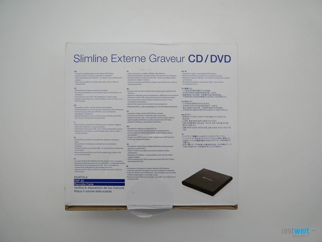 Verbatim Aufnahmegeräte: VERBATIM Externer Slimline USB CD/DVD-Brenner – Neu (gemäss Beschreibung) aus Winterthur von Restwert_Winterthur 3