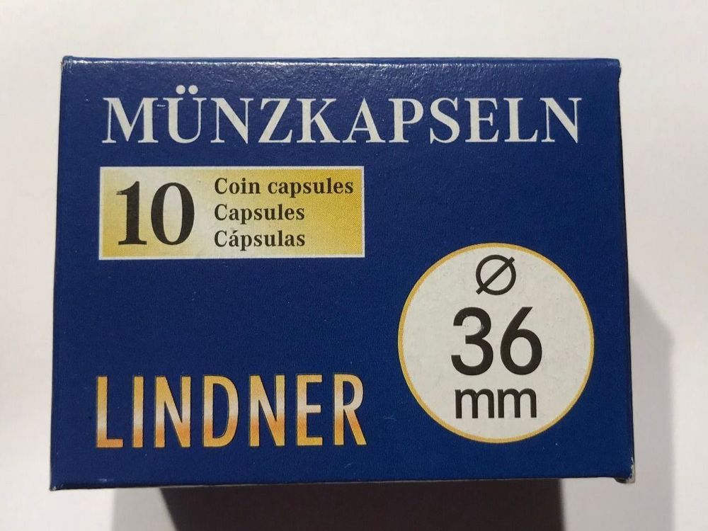 Lindner 2250385P Münzkapseln 38.5 Mm Coin Capsules - 10-Pack, Scratch-Resistant Clear Holders