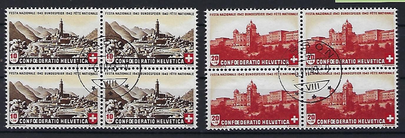 Tutti i francobolli: Pro Patria Viererblocks 1943 gestempelt  14821 – Usato da Lunden venduto da Animus999