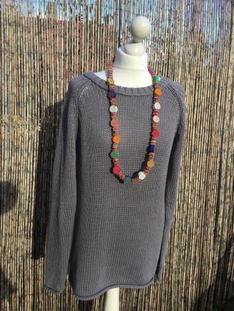 Pull gris foncé LOGG, taille S, sous les bras 49cm hauteur