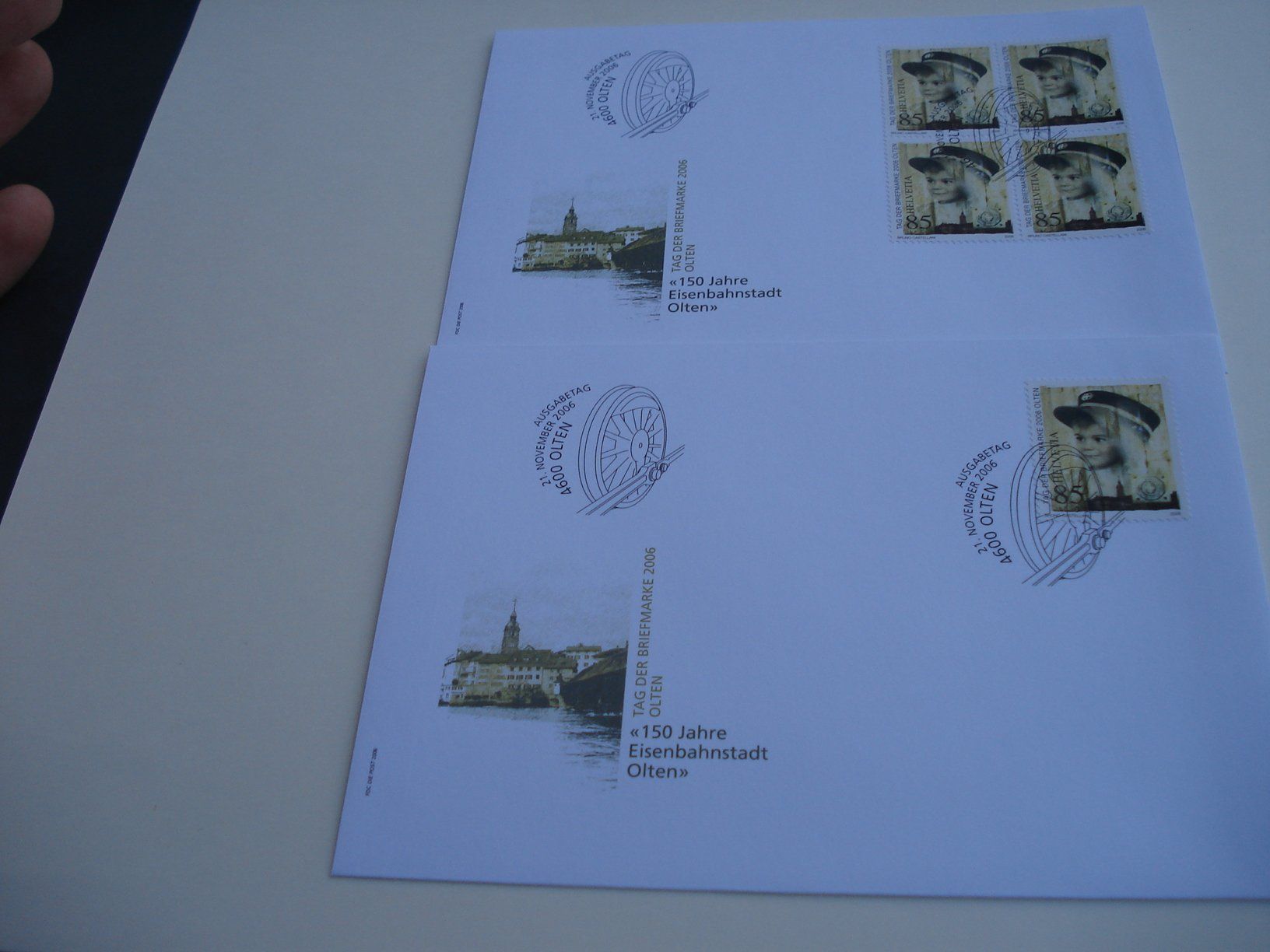 Tutti i francobolli: Sondermarke Olten, Eisenbahn2006, FDC Einzel+ 4erblock, 2 Be – Usato da Niederwil AG venduto da morostahu 1