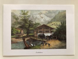 Karte "Zweilütschinen mit Wetterhorn" um 1850