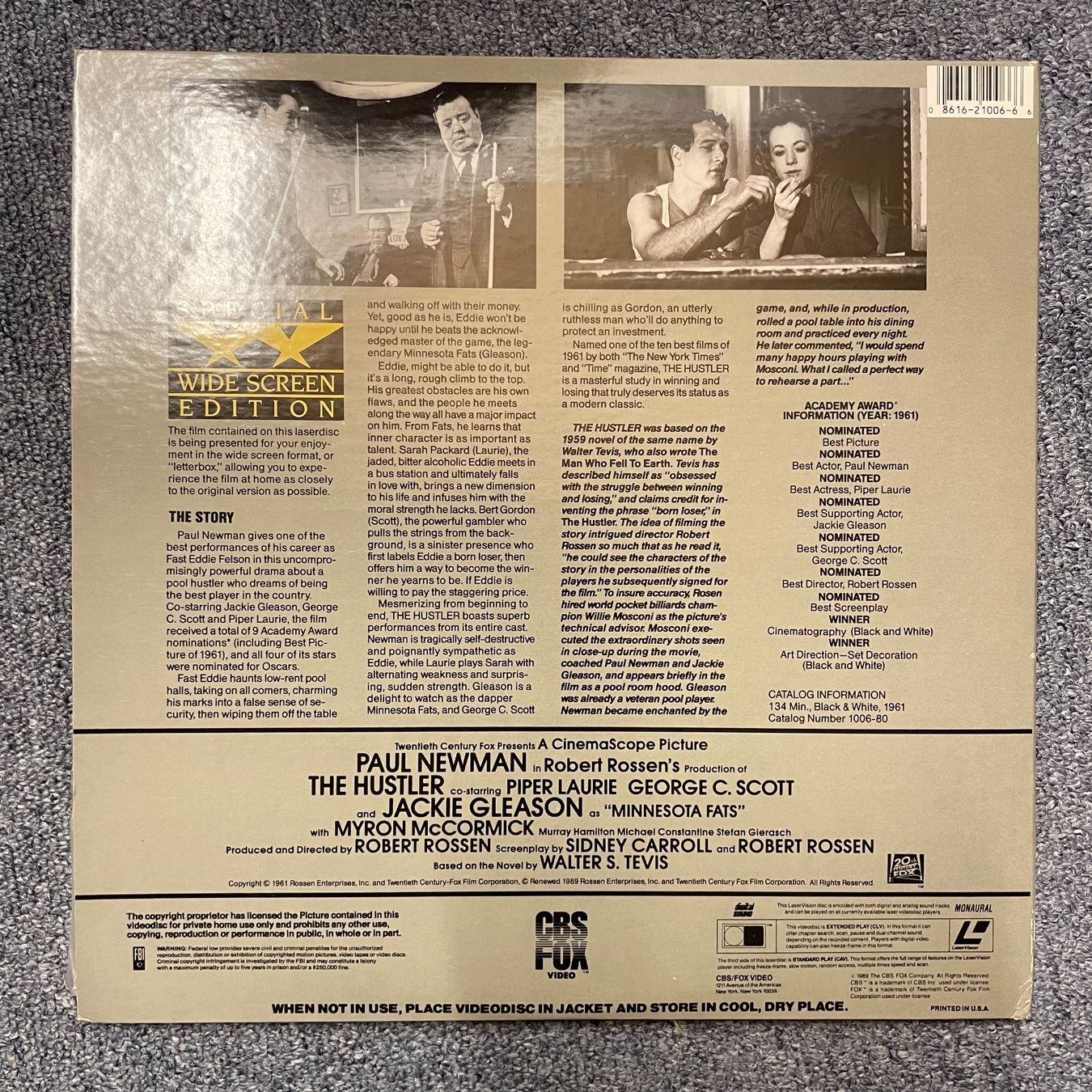 Tutti i DVDs: The Hustler - LASER DISC - Englisch Orig. – Usato da Stans venduto da Brode 1