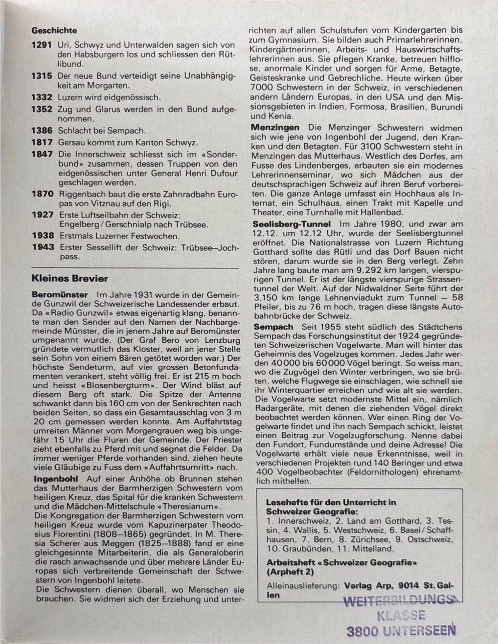 Libri: Bächinger Konrad, Innerschweiz - Heft 1 – Usato da Sarnen venduto da Livres 6
