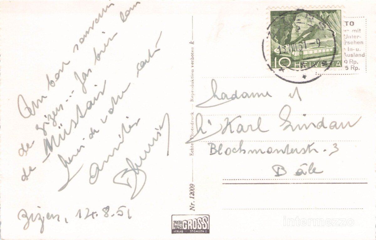 Cartoline postali: Zizers GR // 1951 Dorf Bündner Herrschaft – Usato da Basel venduto da intermezzo12 1