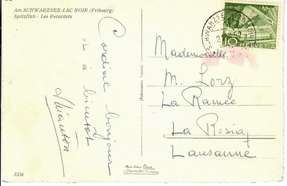 Cartoline postali: am Schwarzsee – Usato da Hochdorf venduto da Ziegel-16 1