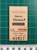 Balerna - Chiasso, altes Bahn Billett, SBB, korrig. Preis