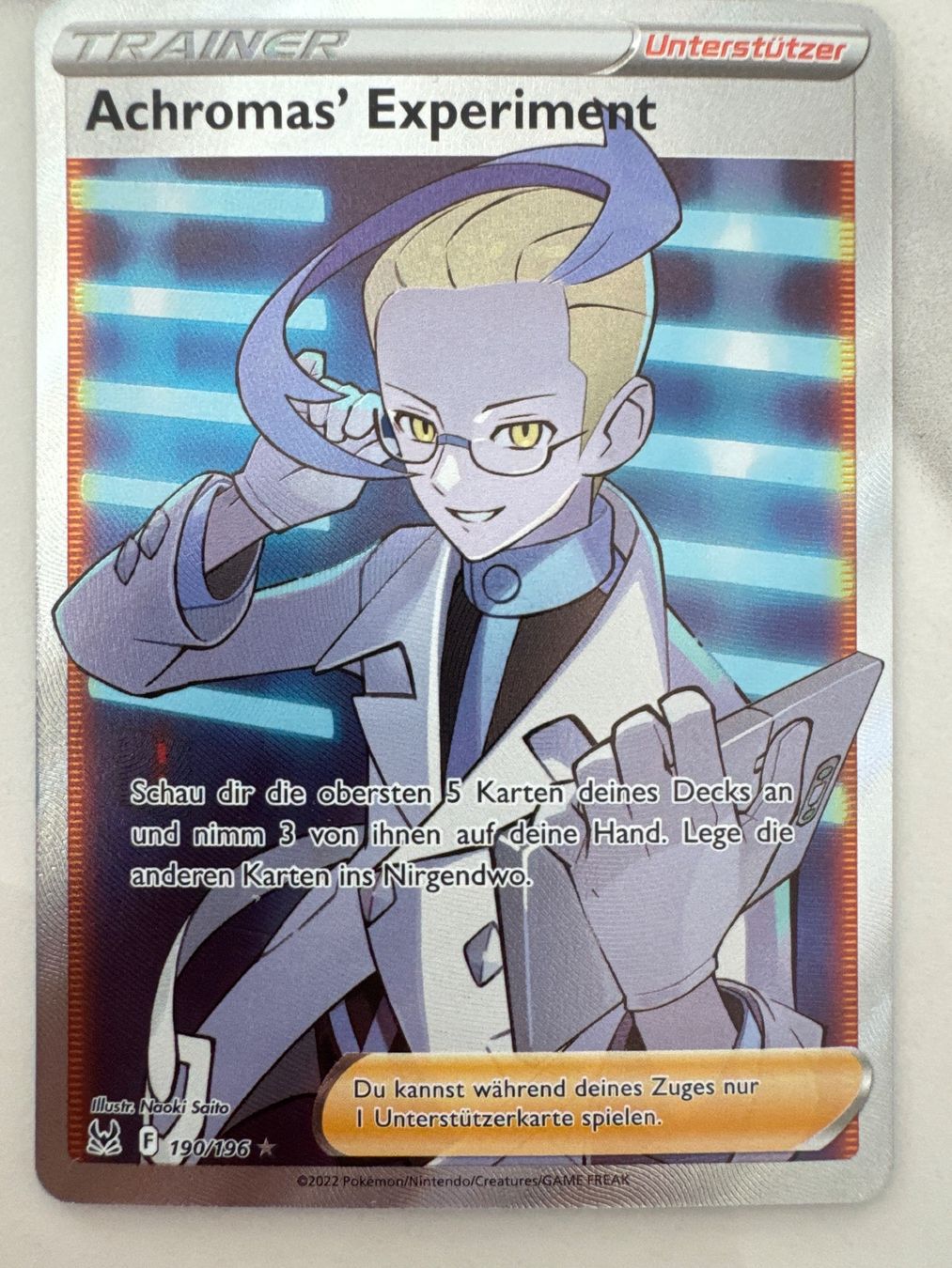 Pokémon Carte collezionabili: Achromas' Experiment LOR190 DE - Verlorener Ursprung – Nuovo (secondo la descrizione) da Wil SG venduto da Prof.Eich