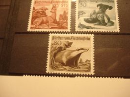 Liechtenstein 1950, Satz Jagd III, * Erstfalz