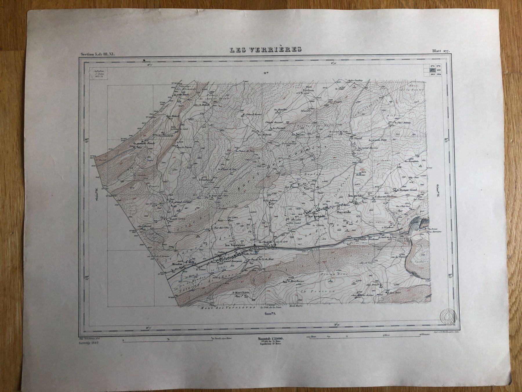 Cartine & Atlanti: Siegfriedatlas Bl. 277: Les Verrières – Usato da Zürich venduto da allp